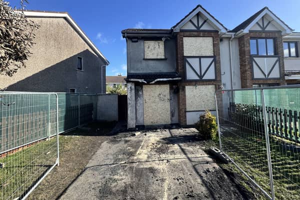 A general view of the home of Philip and Kim English who died in a suspected arson attack alongside their sons Callum, 12, and Jayden, nine