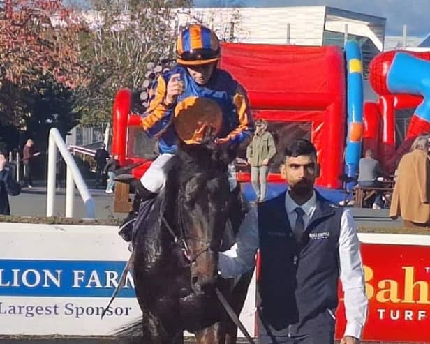 Come What May and Wayne Lordan after winning at Leopardstown