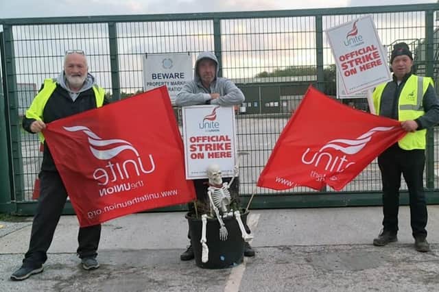 Outdoor staff of Tipperary County Council on strike at the Cahir Depot