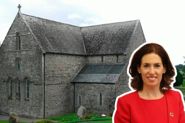 Minister for Education Hildegard Naughton and Ballintubber Abbey