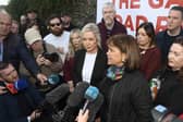 Sinn Fein President Mary Lou McDonald and Northern Ireland First Minister Michelle O’Neill attending a community event