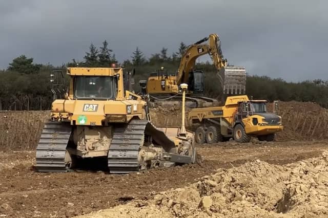 Heavy machines at work on the runway extension at Waterford Airport
