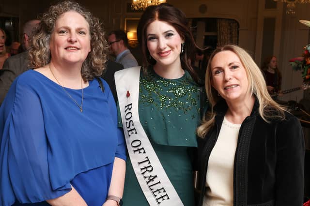 2026 Rose of Tralee Caoilfhinn Ní Choiligh with CLodagh Kelly Tipperary ETB and Anne McHugh Donegal ETB