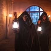 Maya Jama and Richard E Grant in episode one of the current series of The Celebrity Traitors