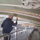 Finishig touches . The finishing touches are applied to the ceiling at St Mary's church in Clonmel