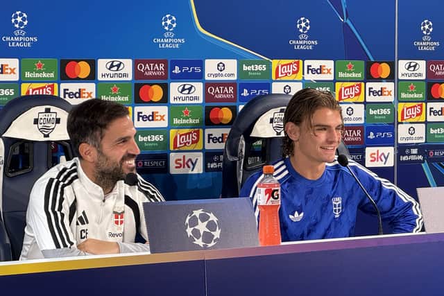 Como manager Cesc Fabregas and Nico Paz faced the media ahead of hosting Manchester United (Simon Peach/PA)