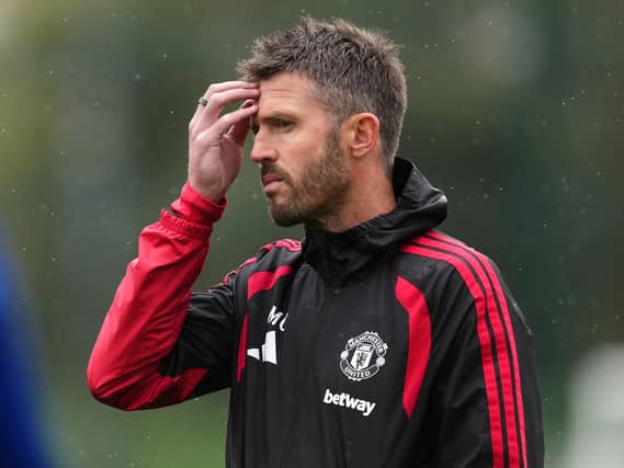 Manchester United manager Michael Carrick during a training session