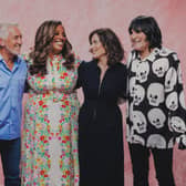 Paul Hollywood, Alison Hammond, Nigella Lawson and Noel Fielding smiling while standing in a row
