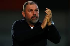 Salford manager Peter Cklamovski applauds his team