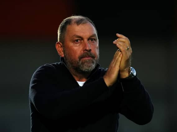 Salford manager Peter Cklamovski applauds his team