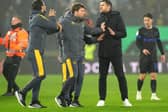 Cesar Peixoto and John Mousinho have words