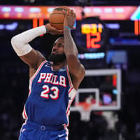 LeBron James makes winning debut for 76ers against the Knicks