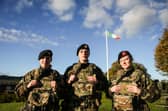 (Left to right) Corporal Leah Dolan, Gunner Gabrielle Erichovaite and Private Muireann Cullen during the  69th Infantry Group Mission Readiness Exercise (MRE) in the Glen of Imaal, Co Wicklow, in preparation for deployment to the United Nations Interim Force in Lebanon (Unifil). 