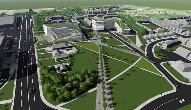 The proposed courts complex viewed from the Headford Road