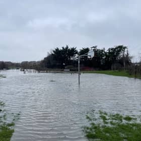 A flooded park