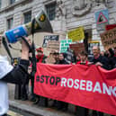 Protesters outside the Department for Energy Security and Net Zero calling for Rosebank oil field to be rejected