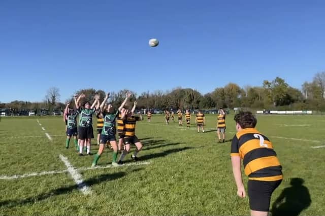 Lineout action in the Carrick v Ballina U.13 match