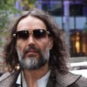 Russell Brand outside court