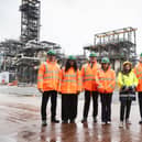 Energy Secretary Miatta Fahnbulleh (second from left), Chancellor John Healey (second from right) and Scottish Secretary Douglas Alexander (right) during a visit to Shell UK’s St Fergus Gas Terminal in Peterhead, Aberdeenshire