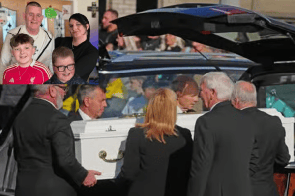 The funeral of Philip and Kim English and their sons Callum and Jayden