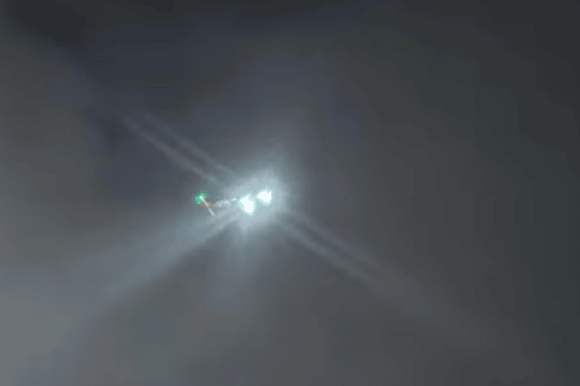 Helicopter in action during the search