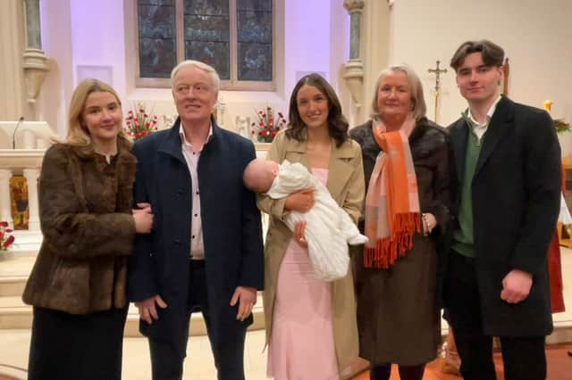 Shane and Orla with Eoghan, Ellen and Eva Keegan and first grandchild Eanna O'Brien.
