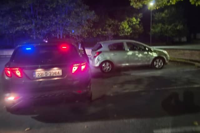Gardaí pulling over a driver in Kilkenny last weekend