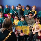 Mayor visits Gaelscoil Uí Dhochartaigh to celebrate Love Your Library Day