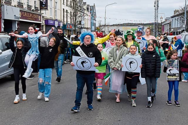 Members of Inish Theatre Group taking part in the 2025 Buncrana St Patrick’s Day Parade. The group is delighted to be involved in a new collaborative project with Londonderry Musical Society.