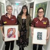 Pictured from left to right are: Karen McAteer, Breast Care Nurse Specialist Team Lead; Dianne Frew and Gemma O’Neill, Breasts Care Nurse Specialist.