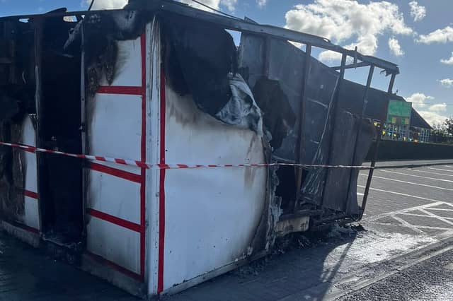 The A to Z Catering van following the incident