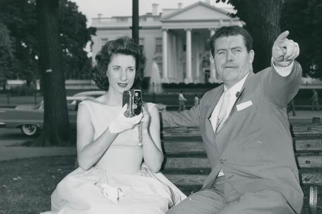 Singer Carmel Quinn and husband Bill Fuller after Carmel performed at the White House for JFK.