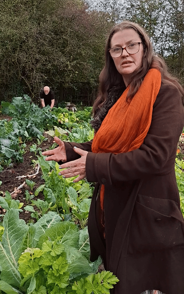 Community herbalist Irene and chef Michael tending to their allotment