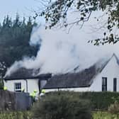 Plumes of smoke billow from the house fire in Pallaskenry