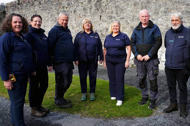 Cahir Castle staff Elizabeth Quinn, Hazel Kinahan, Michael Nugent, Jenny Crowe, Lorraine Egan, James Concannon and Mick White were delighted that the target of 100,000 visitors has already been reached this year
