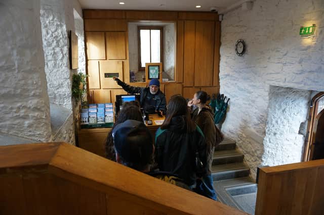 Visitors being welcomed to Cahir Castle