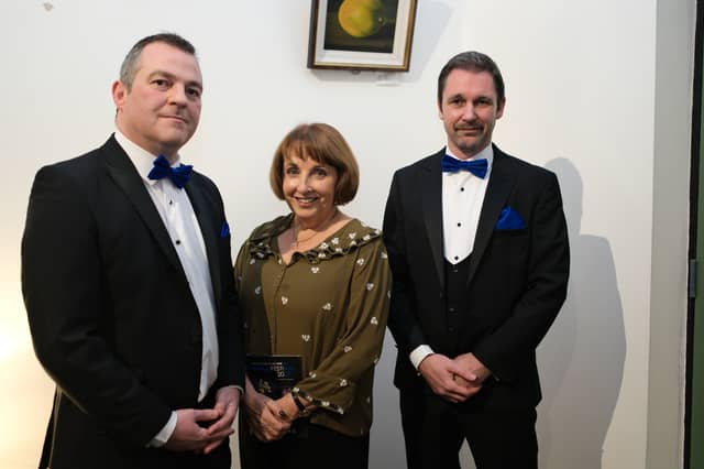John Lennon, Mary Newman and Brian Lyons, one-act festival committee members