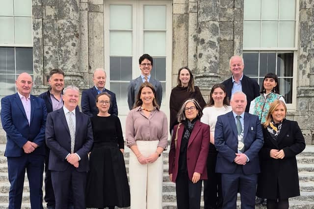 Edward Timmins TD; Pauline Swords; Orla Gallagher (CEO Russborough); Ambassador María Teresa Lizaranzu; Cllr Jason Mulhall; Cllr Avril Cronin
Back: Cllr Pat Mahon; Liam Cullen ; Pat Byrne; Javier Pardo Puras (First Sec. EU Presidency); Geraldine Colgan; Jenna Louise Fox; Peter Timmins; Sarah Coviello (Russborough)