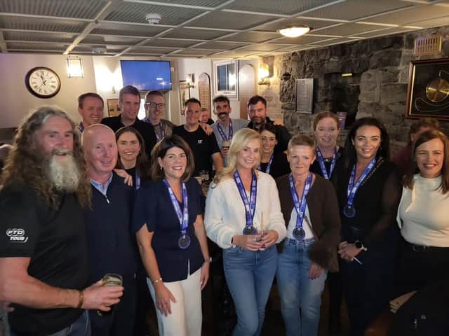 Members of Longford Athletics Club in Longford town's Tally Ho Pub following the marathon