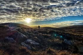 Ronan climbing Diamond Hill on a summer's evening 