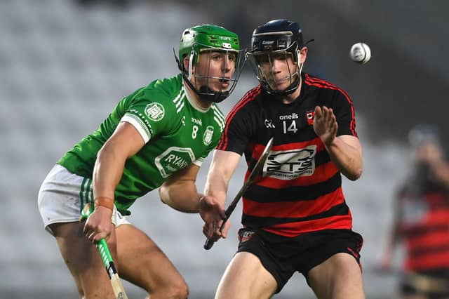 Kevin Mahony of Ballygunner in action against Robbie Hanley of Kilmallock in the 2022 Munster Final