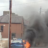 Emergency services attend scene of car on fire in Waterford city