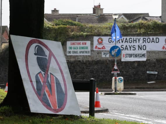 Posters at the Garvaghy Road in Portadown, Co Armagh