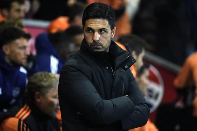 Mikel Arteta’s side were stunned by League Two Fleetwood (Nick Potts/PA)