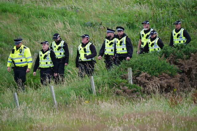 More than 7,000 police officers were deployed during President Trump’s visit to Scotland in 2025 (Jane Barlow/PA)