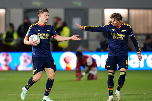Viktor Gyokeres celebrates after drawing Arsenal level (Nick Potts/PA)