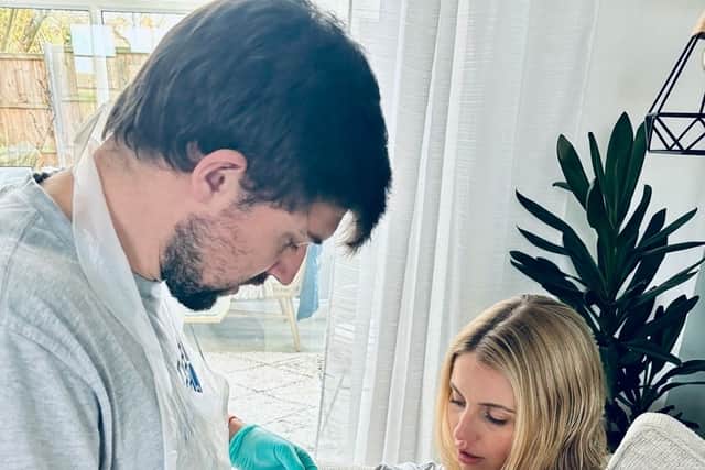 John helped Sarah administer treatment at home (Collect/PA Real Life)