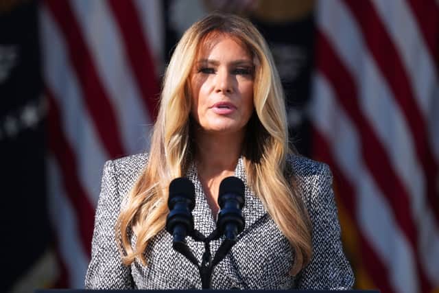 According to her office, Melania Trump led talks with civilian negotiators from Russia and Ukraine after meeting UN officials (Mark Schiefelbein/AP)