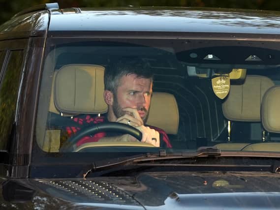 Manchester United manager Michael Carrick arriving at Carrington Training Centre