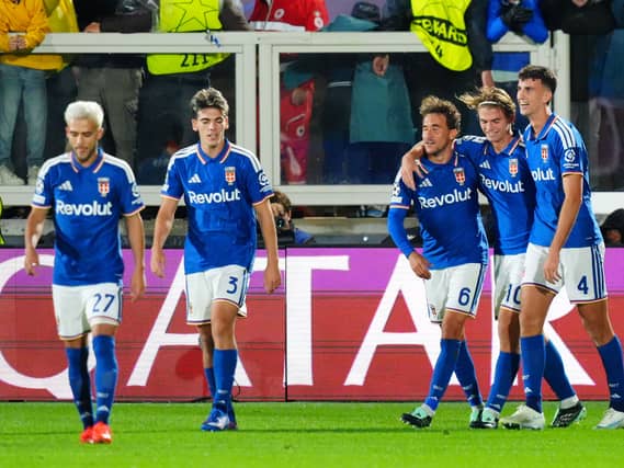 Nico Paz (second right) celebrates scoring
